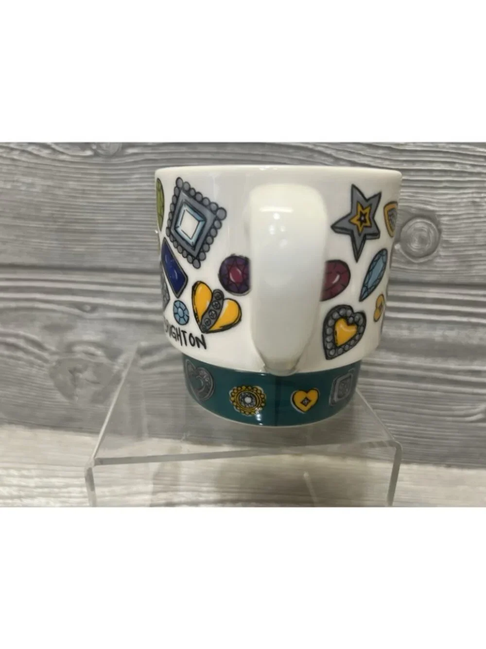 Brighton Limited Edition Colorful Gemstones  Ceramic Coffee Tea Mug Cup 3.5”